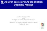Aquifer Basics and Appropriation Decision-Making...Aquifer Basics and Appropriation Decision-making Stephen Thompson P.G. DNR Ecological and Water Resources Division Thresholds for