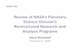 Review of NASA’s Planetary Science Division’s Restructured ......*Program elements per 2016 ROSES Core Research Strategic Focused Emerging Worlds PDART (data archiving, tools)