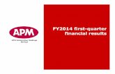 FY2014 first-quarter financial resultsapm.listedcompany.com/misc/Results_Briefing_1Q2014.pdf · APM –Proxy to Auto Sector Revenue growing in line with TIV. 5 TIV APM Revenue (RM’mil)