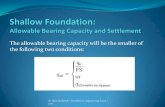 The allowable bearing capacity will be the smaller of …...The allowable bearing capacity will be the smaller of the following two conditions: dr. isam jardaneh / foundation engineering