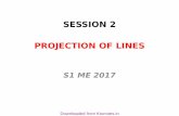 SESSION 2 PROJECTION OF LINES - KTU NOTES · lines. Name those points b1’ and b1 respectively. 4) Join both points with a’ and a resp. 5) Draw horizontal lines (Locus) from both
