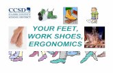 YOUR FEET, WORK SHOES, ERGONOMICS · ERGONOMICS • Ergonomics, also known as human factors, is the scientific discipline that we use to seek understanding and improve the human interaction