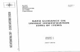 NATO GUIDANCE ON UNIQUE IDENTIFICATION (UID) OF ITEMS · NORTH ATLANTIC TREATY ORGANIZATION . NATO STANDARDIZATION AGENCY (NSA) NATO LETTER OF PROMULGATION 15 July 2010 1. AUIDP-1