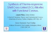 Synthesis of Thermo-responsive Shell Cross-Linked (SCL ...armesresearch.group.shef.ac.uk/presentations/Laura2.pdf · Synthesis of Thermo-responsive Shell Cross-Linked (SCL) Micelles