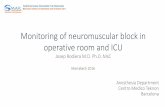 Monitoring of neuromuscular block in operative …...Monitoring of neuromuscular block in operative room and ICU Josep Rodiera M.D. Ph.D. MsC Marrakech 2016 Anesthesia Department Centro