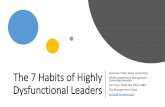 The 7 Habits of Highly Dysfunctional Leaders - nctcog.org Works...•The Seven Habits of Highly Dysfunctional Leaders •Covey’s inspiration but with a look in the mirror •Ted