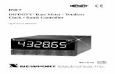 INFINITY Rate Meter / Totalizer Clock • Batch ControllerINF7 INFINITY® Rate Meter / Totalizer Clock • Batch Controller Operator’s Manual ® NEWPORT Electronics,Inc. Made in