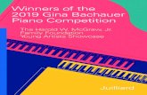 Winners of the 2019 Gina Bachauer Piano CompetitionERNESTO NAZARETH Elegantíssima e Apanhei-te cavaquinho, transcription for two (1863–1934) pianos by Radamés Gnattali Jaeden Izik-Dzurko