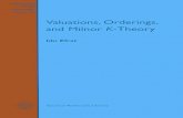 Valuations, Orderings, and Milnor K-TheoryValuations, Orderings, and Milnor K-Theory Ido Efrat American Mathematical Society EDITORIAL COMMITTEE Jerry L. Bona Peter S. Landweber Michael