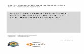 Direct Recycling Technology for Plug-In Electric Vehicle ...existing Li-ion battery recycling approaches, direct recycling can be self-sustaining and would be more environmentally