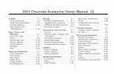 2013 Chevrolet Avalanche Owner Manual M · Chevrolet Avalanche Owner Manual - 2013 - CRC - 8/27/12 Black plate (1,1) 2013 Chevrolet Avalanche Owner Manual M ... Case) on page 9‑39