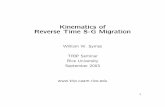 Kinematics of Reverse Time S-G MigrationKinematics of Reverse Time S-G Migration William W. Symes TRIP Seminar Rice University September 2003  1