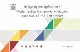 Navigating the application of Modernisation Frameworks ......• The Statistical Workflow Management System (SWMS) will support the introduction of automated, standard, reusable metadata