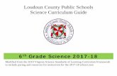 Loudoun County Public Schools Science Curriculum Guide · Loudoun County Public Schools Science Curriculum Guide Kindergarten Modified from the 2010 Virginia Science Standards of
