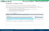 Provider Relations · Claim Limit List Quick Reference Guide –06/12/2019  Page 3 of 8 Provider Relations 3. Select desired filters