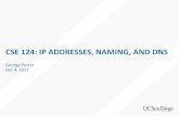 CSE 124: IP addresses, naming, and DNScseweb.ucsd.edu/~gmporter/classes/fa17/cse124/post/...CSE 124: IP ADDRESSES, NAMING, AND DNS George Porter Oct 4, 2017 ATTRIBUTION • These slides