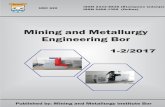 Mining and Metallurgy Engineering Bor · 1/2/2017  · SELECTION LEVEL FOR MINING AT THE OPEN PIT GACKO .....71 Vladimir Todorović, Boban Branković, Dejan Dramlić, Silvana Ilić