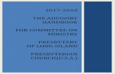 2015-2016 The advisory handbook for committee on ministry ...teaching elders, ruling elders commissioned to pastoral service, and certified Christian educators; o settle difficulties