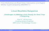 Linux Realtime Response - RainDrop Laboratories · 2006-02-24 · Case Study: kill() System-Call Latency Current concern: Latency of signal transmission Reduce latency effect on sending