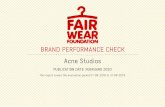 Acne Studios BRAND PERFORMANCE CHECK · 2020-02-04 · The Brand Performance Check system is designed to accommodate the range of structures and strengths that different companies