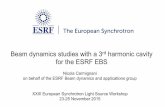 Beam dynamics studies with a 3 harmonic cavity for the ......OUTLINE • Touschek lifetime for ESRF Extremely Brilliant Source (EBS) • bunch lengthening with 3rd harmonic cavity