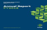 Annual Report FY2018...munications and marketing efforts, as well as promoting Raleigh as a permanent home for RAP startups after completing the program. The partnership allowed Raleigh