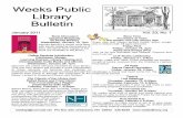Weeks PublicWeeks Public Library Library BulletinBulletin · 2011-12-18 · Patterson, James & Neil McMahon. Toys Suspense Suspense Pearson, Allison. I Think I Love You Historical