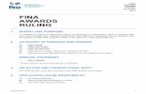 FINA AWARDS RULING FINA AWARDS RULING 8th Edition November 2017 November 2017 1 FINA President presents