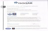 ISO 9001 2015 SERTİFİKA ALCUMUS ISOQAR...Alcumus ISOQAR Certificate of Registration This is to certify that the Management System of: SAN METAL SAN. Tic. A.s. Pelitli Mahallesi,