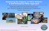 Assessing the Impacts of TSCA Reform: A DoD Enterprise Wide Approach · 2018-01-16 · Acquisition, Technology and Logistics 1 Assessing the Impacts of TSCA Reform: A DoD Enterprise