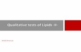 BCH302 [Practical] - جامعة الملك سعودfac.ksu.edu.sa/sites/default/files/7_lipid-ii_.pdf• To detect the presence of cholesterol. Principle: • Liebermann - Burchard