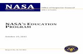Final Report - IG-16-001 - NASA's Education ProgramNASA’s Education Program October 19, 2015 NASA Office of Inspector General Office of Audits IG-16-001 (A-14-015-00) Producing sufficient