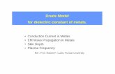 Drude Model for dielectric constant of metals.optics.hanyang.ac.kr/~shsong/27-Metals.pdf · Drude Model for dielectric constant of metals. • Conduction Current in Metals • EM