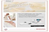 THE B 700 EMBROIDERY ONLY MACHINE - BERNINA...THE B 700 EMBROIDERY ONLY MACHINE · EXTRA-LARGE EMRBOIDERY AREA ... to the development of sewing and embroidery machines. Swiss precision