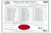  · Halal Certification Europe P.O. Box 1786 Leicester - LE5 5ZE England - U.K. Email: info@Halalce.com Tel: 16 273 8228 HALAL CERTIFICATE Scheme: Non-GSO (Non-Gulf Region)