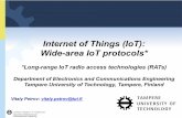 Internet of Things (IoT): Wide-area IoT protocols* · Internet of Things (IoT): Wide-area IoT protocols* *Long-range IoT radio access technologies (RATs) Department of Electronics