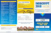 CALL FOR PAPERSindocrypt/brochure.pdf• Divya Gupta, Microsoft Research India • Indivar Gupta, SAG-DRDO, Delhi, India • Gottfried Herold, Ruhr University Bochum, Germany • Viet