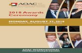 2018 Awards Ceremony - AOAC Internationalmembers.aoac.org/aoac_prod_imis/AOAC_Docs/Awards Program... · 2018-09-19 · 132 nd AOAC INTERNATIONAL ANNAL MEETING 2018 Awards Ceremony