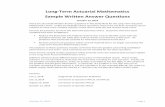 Long-Term Actuarial Mathematics Sample Written Answer ... · Sample Written Answer Questions . October 13, 2018 . There are 26 sample Written Answer questions in this Study Note for
