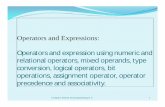 Operators and expression using numeric and relational operators, …gn.dronacharya.info/.../ISem/CCP/unit-2/Operators_expression.pdf · Introduction An operator is a symbol that tells