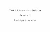 TWI Job Instruction Training Session 1 Participant Handoutartoflean.com/wp-content/uploads/2019/01/JI_Participant_Handout.pdfTWI* Brief History • Established August 1940 by National