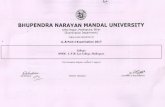  · BHUPENDRA NARAYAN MANDAL UNIVERSITY Laloo Nagar, Madhepura, Bihar Result of LL.B Part-I Examination 2017 held in the month of April, 2018 College: S. P. M. Law College, Madhepura