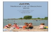 National List of Beaches - US EPA · 2013-08-01 · 1 National List of Beaches What is the National List of Beaches? The Beaches Environmental Assessment and Coastal Health Act (BEACH