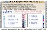 CBJ Scripture Writing - Creative-Bible-Journaling · 2019-08-10 · In February will be Numbers, Deuteronomy, 1st, 2nd & 3rd John, Joshua Daily Scripture Writing Activity: Here are