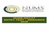 NUMS-MDCAT ENTRY TEST MBBS/BDS 2018 · 2018-10-22 · a. Preparation of carboxylic acids by Grignard’s reagent, hydrolysis of nitrites, oxidation of primary alcohols b. Reactivity