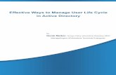 Effective Ways to Manage User Life Cycle in Active Directory · 2015-11-25 · What ManageEngine ADManager Plus Provides for User Life Cycle Management For any corporation or administrator