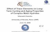 Effect of Trace Elements on Long-Term Cycling and Aging … · 2008-06-24 · -1-Effect of Trace Elements on Long-Term Cycling and Aging Properties of Complex Metal Hydrides Dhanesh