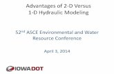 Advantages of 2-D Versus 1-D Hydraulic Modeling...Advantages of 2-D Versus 1-D Hydraulic Modeling 52nd ASCE Environmental and Water Resource Conference April 3, 2014 Iowa DOT Projects
