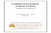 COMPUTATIONAL STRUCTURES - MRCET Manuals/AE/IV-I/IV -I ANE CS LAB MANUAL.pdftheoretical basis for calculations in the ANSYS program, such as elements, solvers and results formulations,