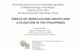 STATUS OF AGRICULTURAL WASTE AND UTILIZATION IN THE … · 2019-02-13 · RA 6969 Toxic Substances and Hazardous and Nuclear Wastes Control Act of 1990 - regulates, restricts or prohibits